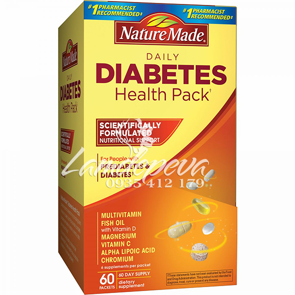 nature made diabetes health pack 60 gói
