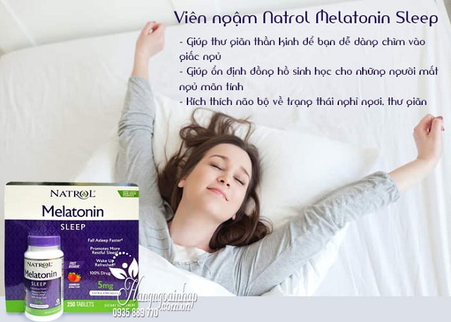 Viên ngậm giúp ngủ ngon Natrol Melatonin 5mg 250 viên 2