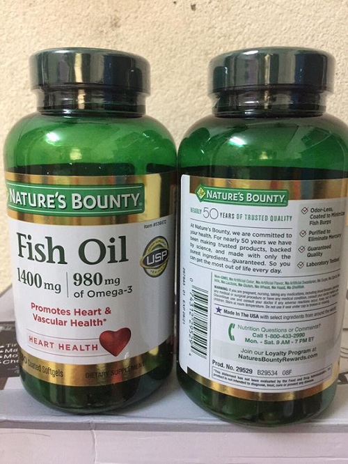 Dầu cá Fish Oil 1400mg 900mg Omega-3 Nature’s Bounty 130v 1