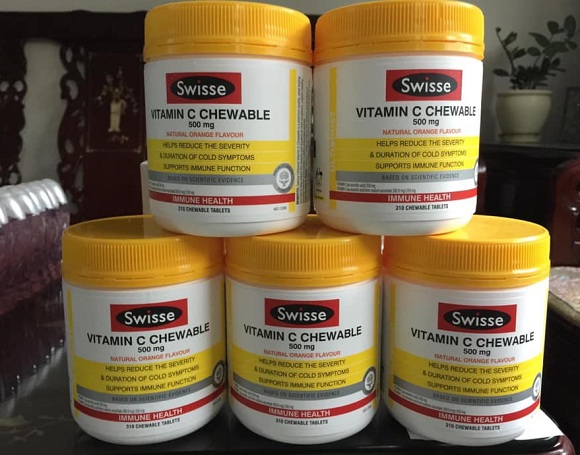 Vitamin C Chewable 500mg Swisse 310 viên của Úc tại đại lý 0