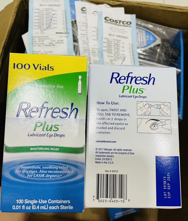 Nước mắt nhân tạo Refresh Plus 100 tép nhập khẩu Mỹ 4