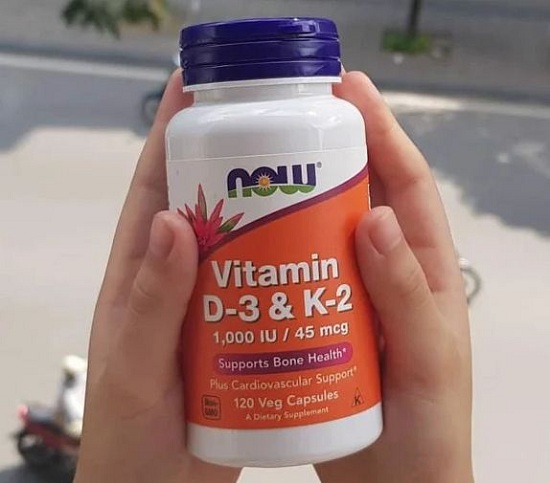 Viên bổ sung Vitamin D3 K2 NOW 1000IU/25mcg của Mỹ 1