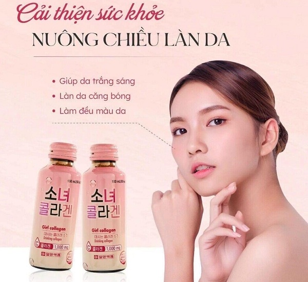 Girl Collagen Hàn Quốc 1000mg hộp 10 chai căng bóng da 3