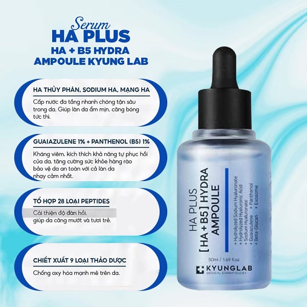 Serum HA B5 Hydra Ampoule Kyung Lab cấp ẩm phục hồi da 90